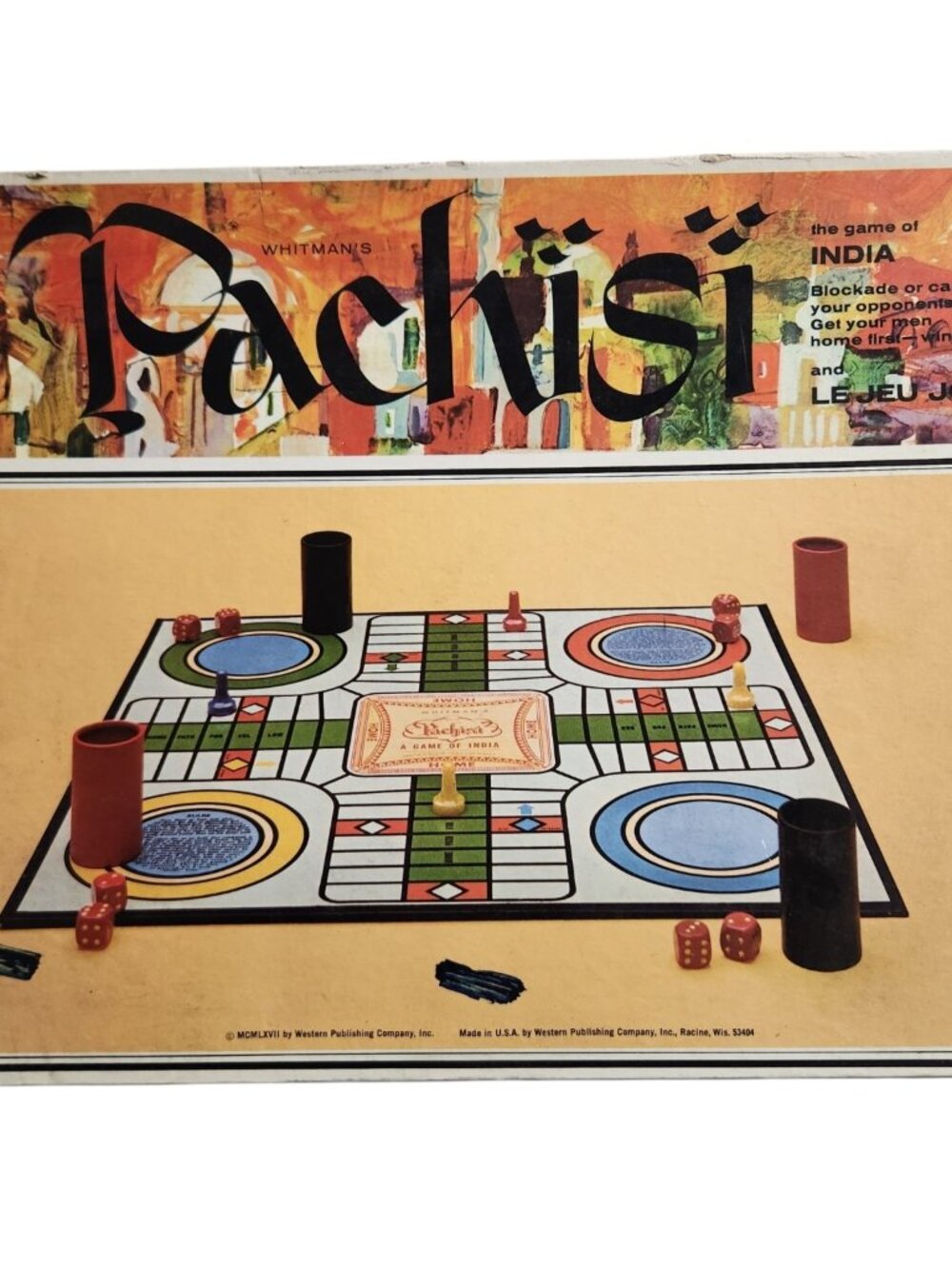 Vintage 1960s Parcheesi Game Pachisi Game by Whitman